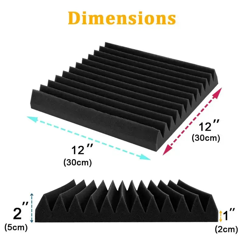 Soundproofing Foam Panels (12-Pack) (8 colours available) by Habicare