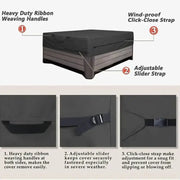 SPA Hot Tub Dust Cover – Square Outdoor Pool & Jacuzzi Cover (different sizes available) by Habicare