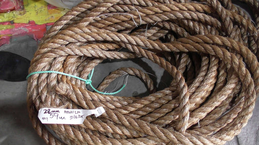 Special Manila Rope Shorts 28mm x 59 meters, high-quality natural Manila rope for marine and DIY projects.