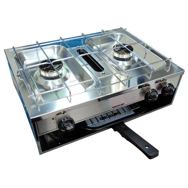 Spinflo Stainless Steel 2 Burner Cooker +Grill - Action Outdoors Kiwi