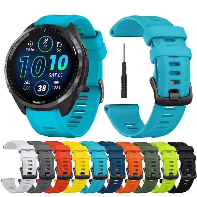 Sports Silicone Strap for the Garmin Forerunner Series - 22mm (10 different colours available) by Habicare