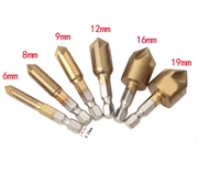 Automatic Center Punch 6PCS Hex Shank Wood Chamfering Cutters by salelink.co.nz