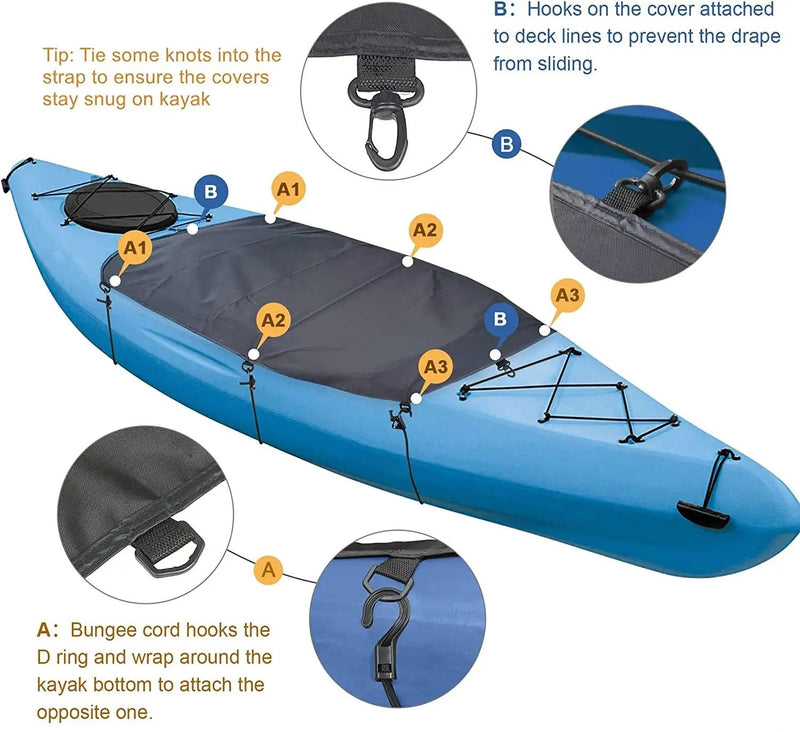 153x74cm Kayak Cockpit Drape Waterproof Seal Cockpit Cover by salelink.co.nz