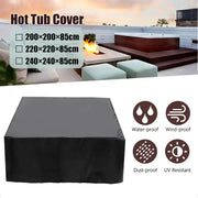 Square Hot Tub Cover – Waterproof, Anti-UV Protector for Outdoor Spa (4 colours available) by Habicare