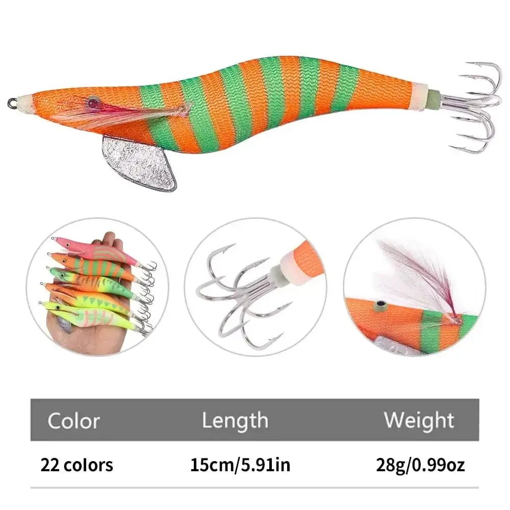 China China Squid Jig Cuttlefish Octopus Lure Sinker Squid Jigging Luminous Lures Shrimp Baits Artificial Squid Strong Hooks EGI