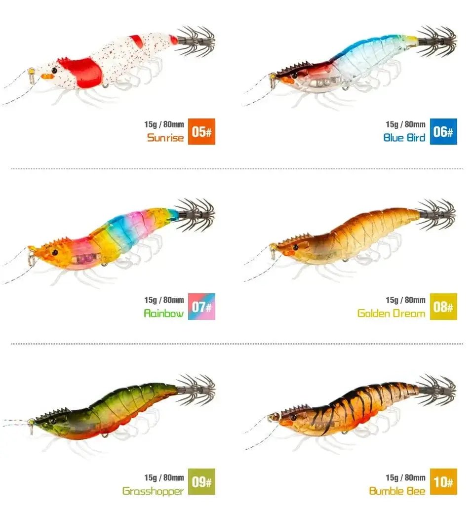 China China Squid Jigs Lures 15g 80mm Luminous Bottled Soft Foot Wood Shrimp Saltwater Lifelike Simulation Octopus Cuttlefish Jig Hook Bait