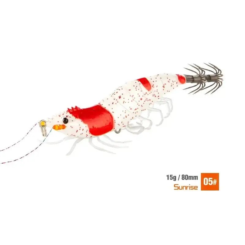 China China Color 08 / 80mm Squid Jigs Lures 15g 80mm Luminous Bottled Soft Foot Wood Shrimp Saltwater Lifelike Simulation Octopus Cuttlefish Jig Hook Bait