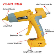 Cordless Hot Glue Gun Compatible with DeWalt 18V Battery by salelink.co.nz