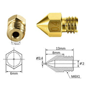 5pcs For Ender 3 PRO CR10 3D Printer 1.75mm 0.4mm MK8 Extruder Nozzles by salelink.co.nz