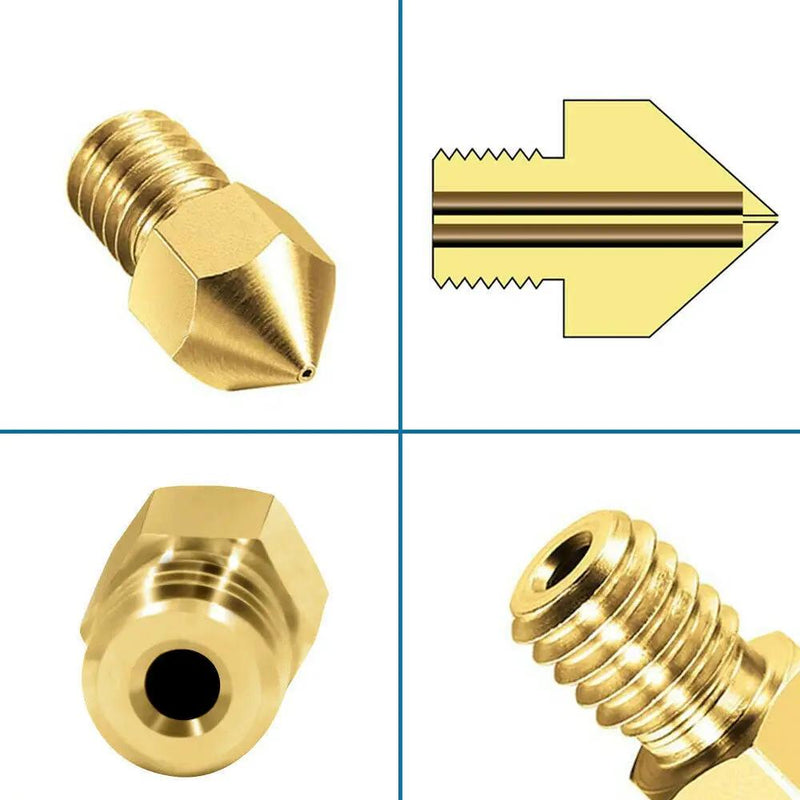 5pcs For Ender 3 PRO CR10 3D Printer 1.75mm 0.4mm MK8 Extruder Nozzles by salelink.co.nz