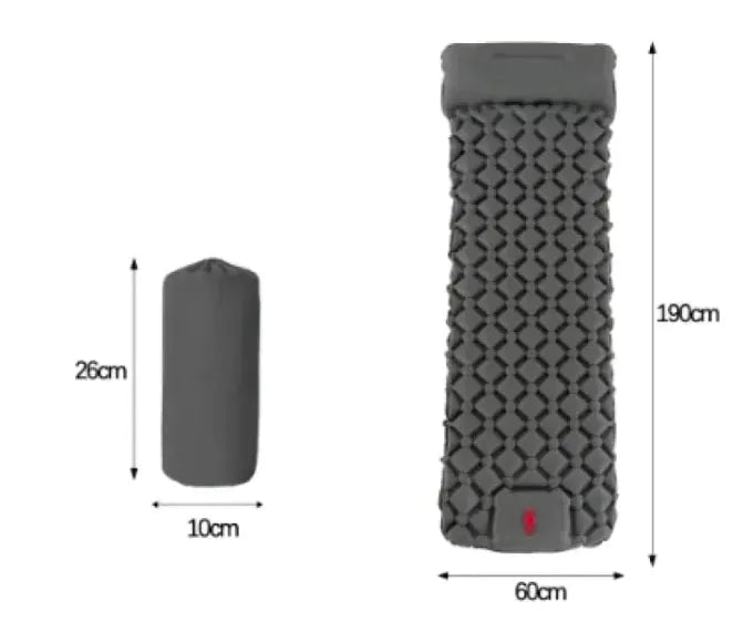 Outdoor Camping Press Inflatable Sleeping Pad - Lightweight Mat with Built-In Pillow by Mead's Supply & Equipment Outfitters limited