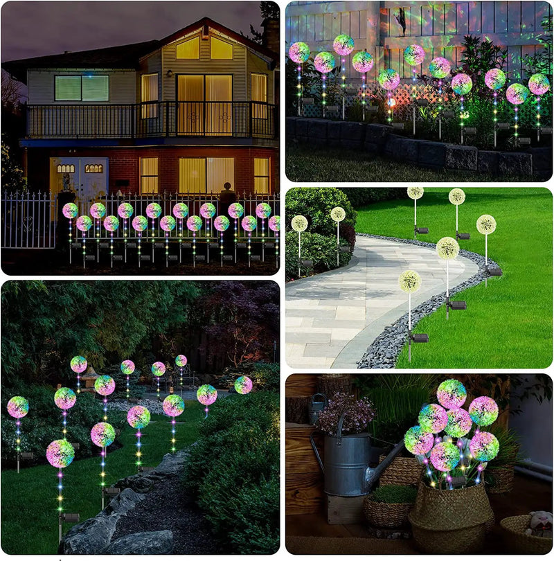 Solar Garden Lights Garden Ornaments Outdoor Dandelion 4PCS by salelink.co.nz