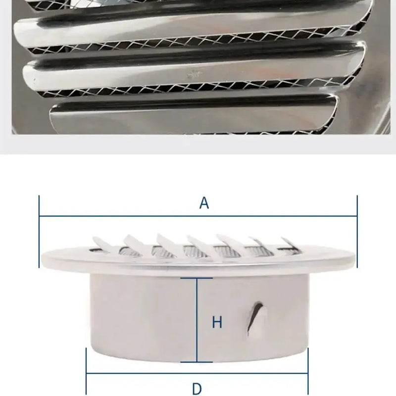 Stainless Steel 100mm RV Exterior Air Vent Grille by Habicare