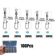 Stainless Steel Fishing Swivel Snaps – 50/100/200pcs by Habicare