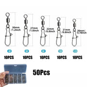 Stainless Steel Fishing Swivel Snaps – 50/100/200pcs by Habicare