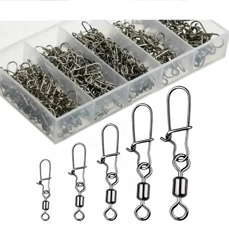Stainless Steel Fishing Swivel Snaps – 50/100/200pcs by Habicare