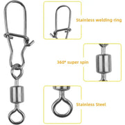 Stainless Steel Fishing Swivel Snaps – 50/100/200pcs by Habicare