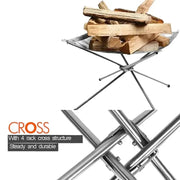 Stainless Steel Foldable Camping Fire Pit & BBQ Rack by Habicare