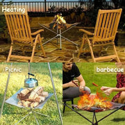 Stainless Steel Foldable Camping Fire Pit & BBQ Rack by Habicare