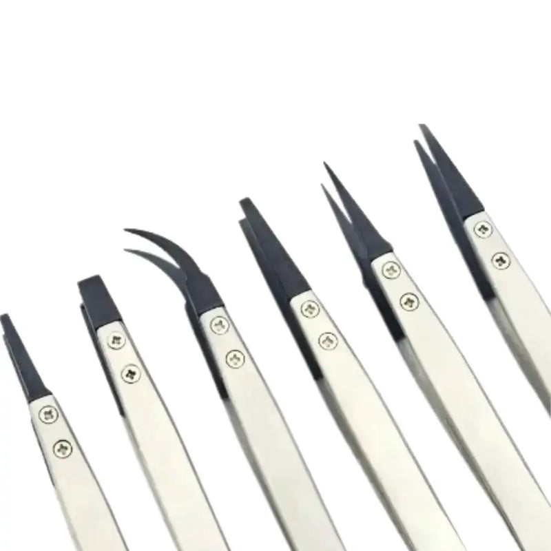 Stainless Steel & Plastic Tweezers Set by Habicare