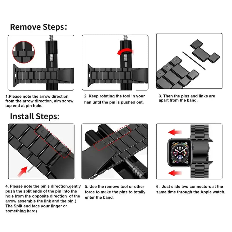 Stainless Steel Strap for the Apple Watch Ultra/Series 4–10 (38–49mm) (available in 15 colours) by Habicare