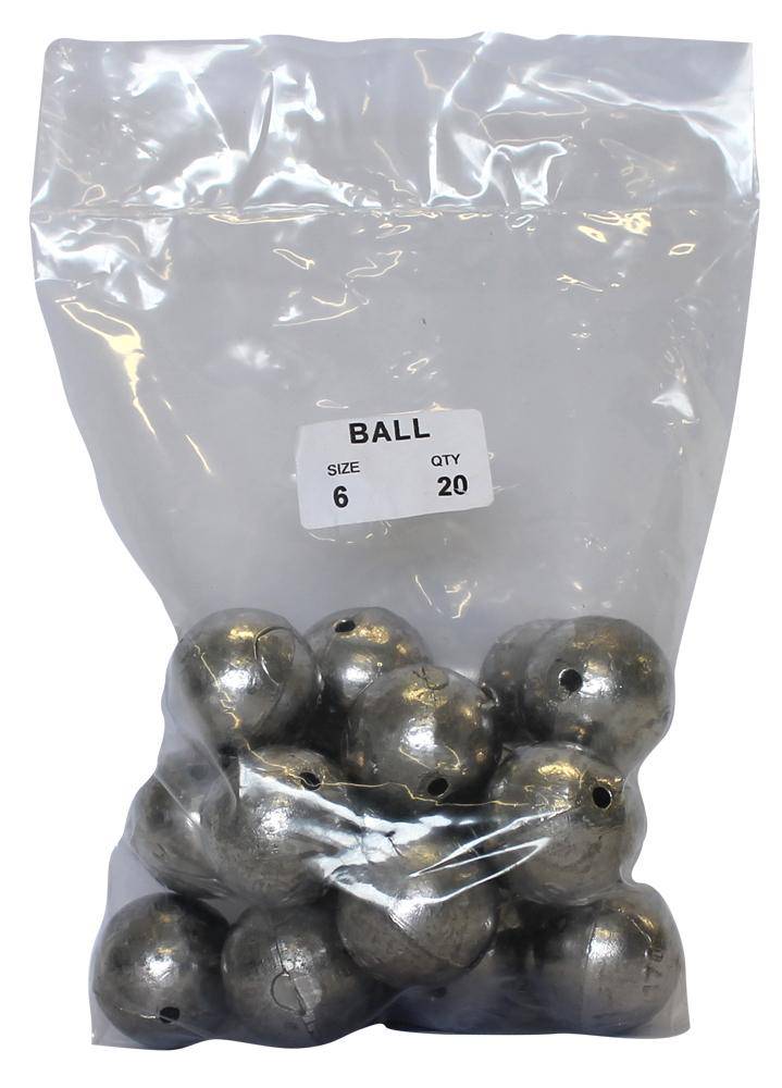 Ball Sinker Bulk Pack 6oz (20 per pack) - Action Outdoors Kiwi