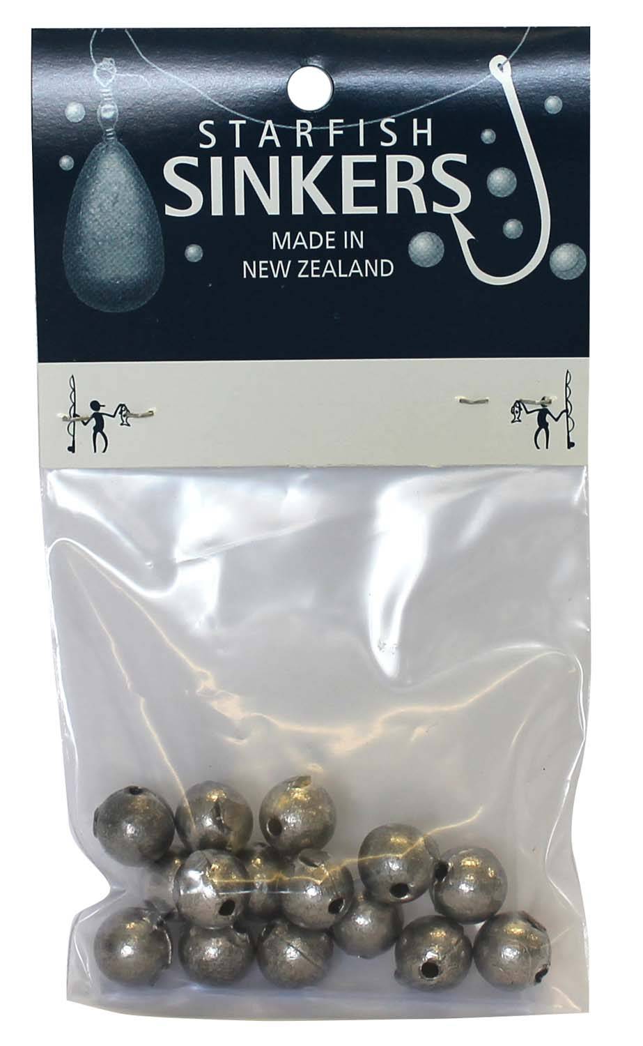 Starfish Ball Sinker Packet 1/4oz (15 per pack) - Action Outdoors Kiwi