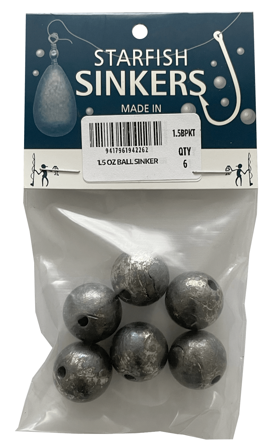 Starfish Ball Sinker Packet 1.5oz (6 per pack) - Action Outdoors Kiwi