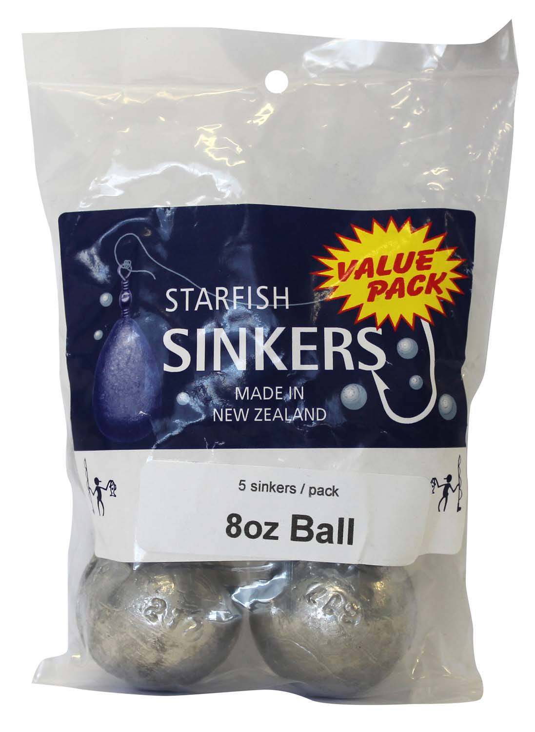 Starfish Ball Sinker Value Pack 8oz (5 per pack) - Action Outdoors Kiwi