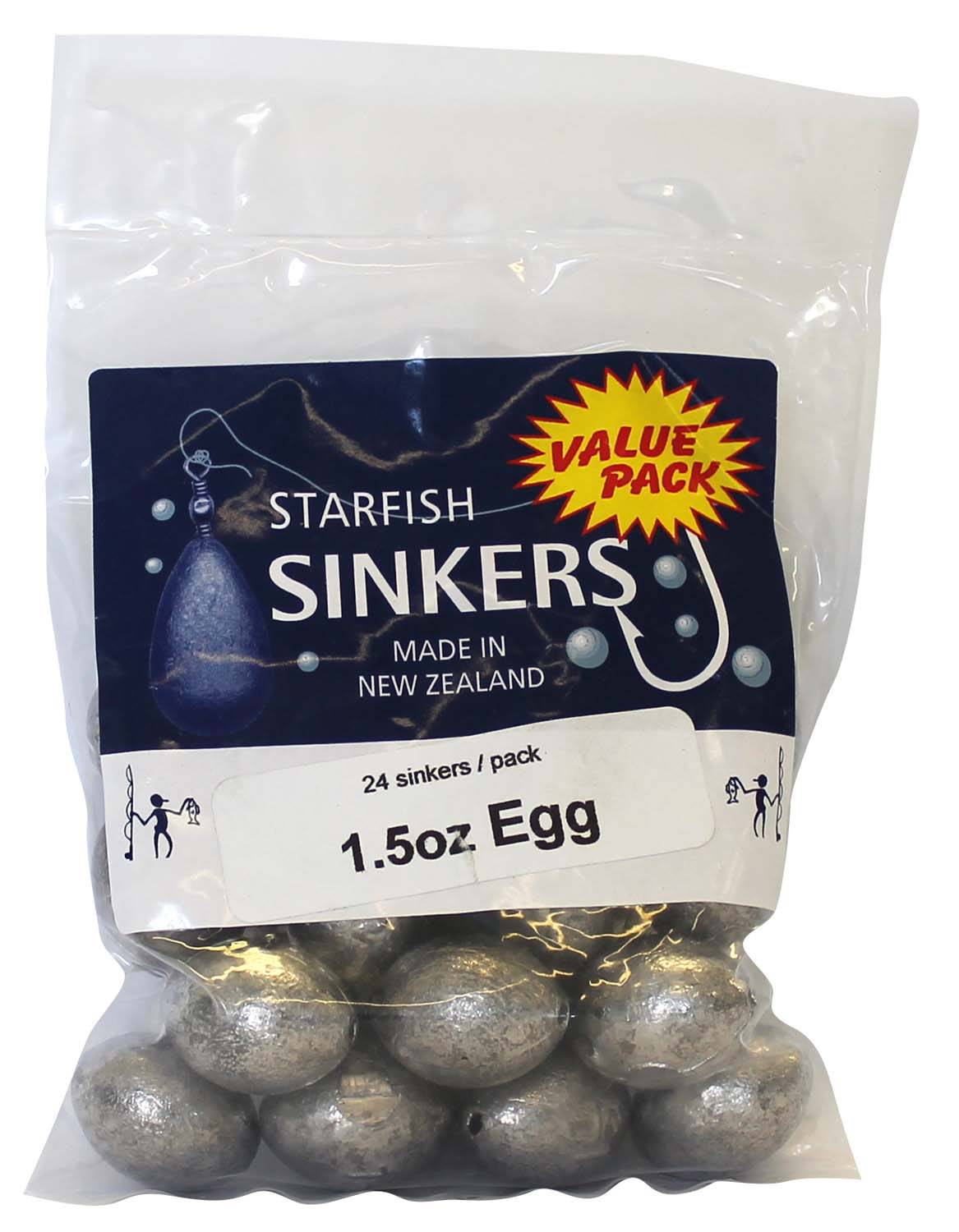 Starfish Egg Sinker Value Pack 1.5oz (24 per pack) - Action Outdoors Kiwi