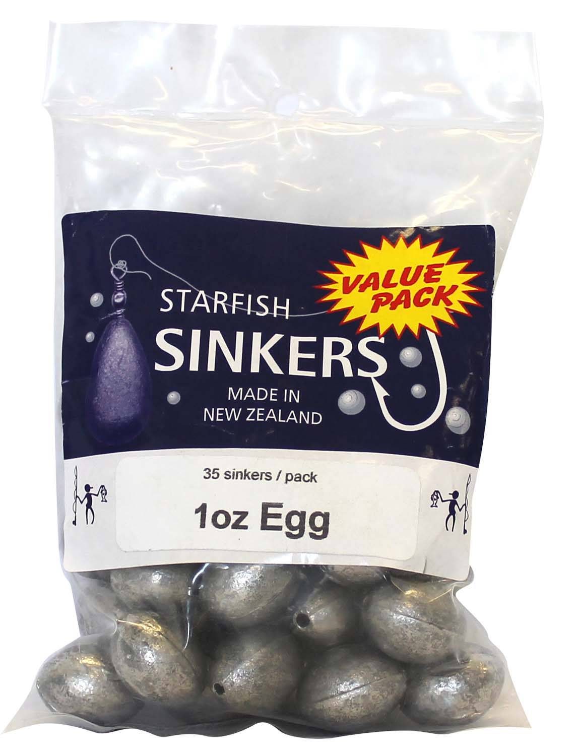 Starfish Egg Sinker Value Pack 1oz (35 per pack) - Action Outdoors Kiwi