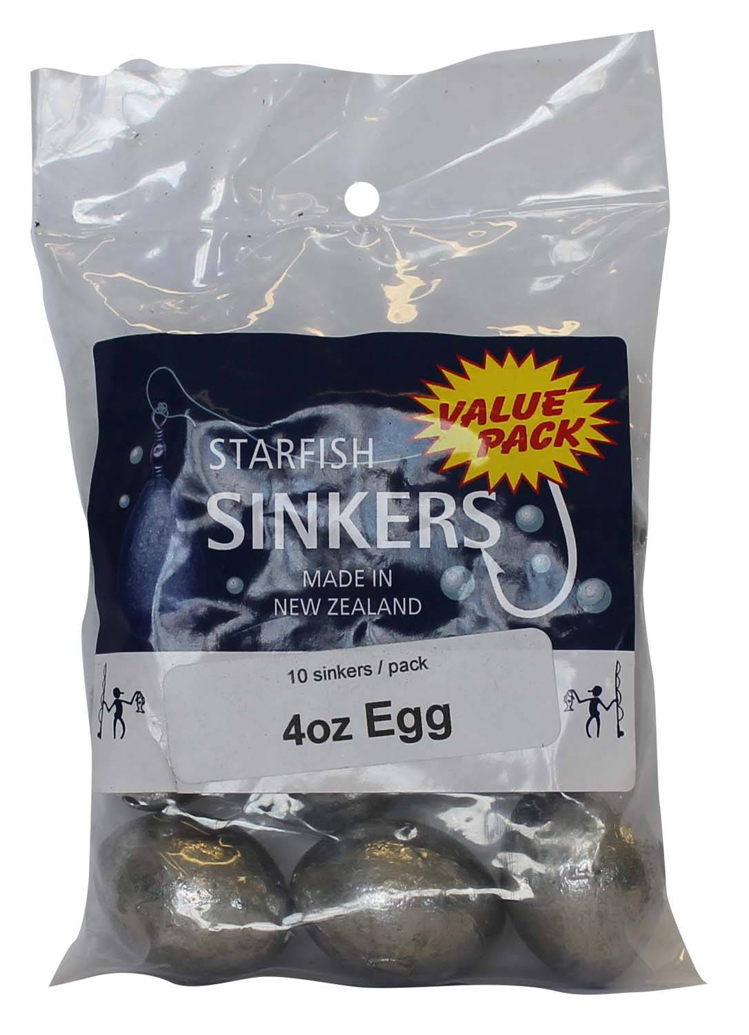 Starfish Egg Sinker Value Pack 4oz (10 per pack) - Action Outdoors Kiwi