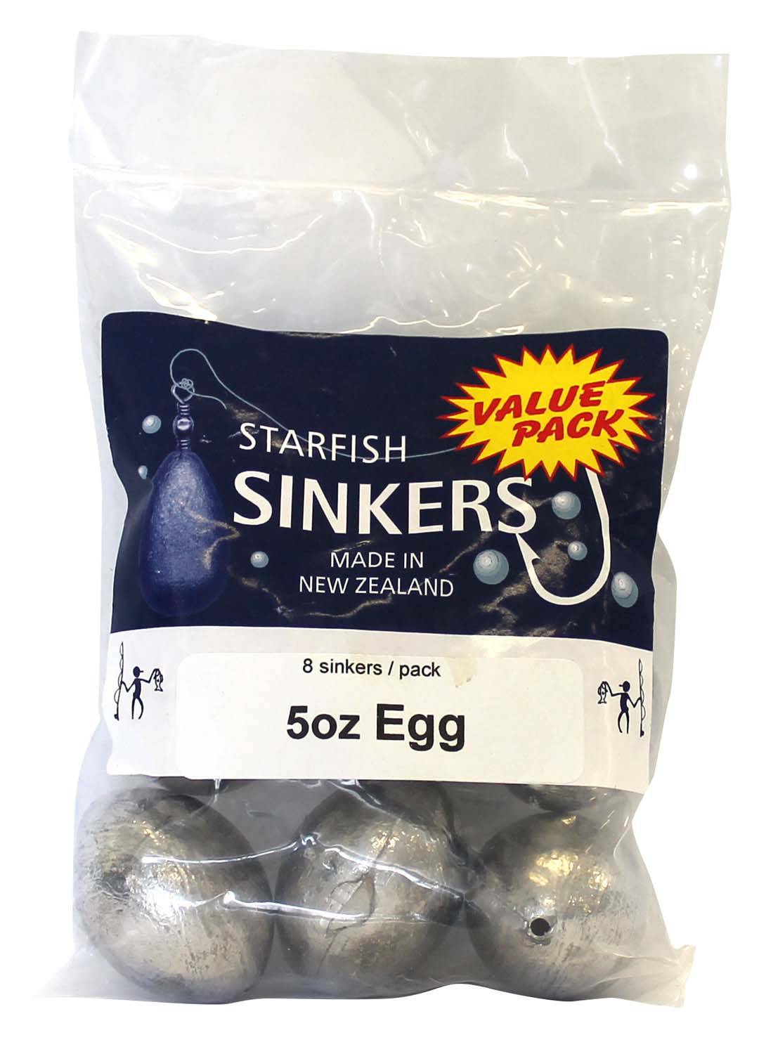 Starfish Egg Sinker Value Pack 5oz (8 per pack) - Action Outdoors Kiwi