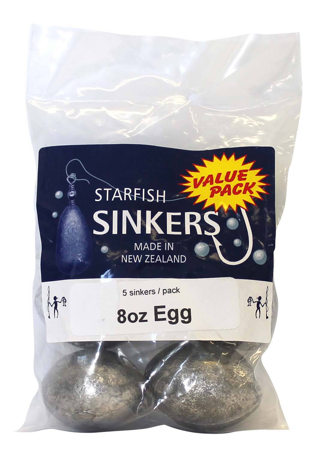 Starfish Egg Sinker Value Pack 8oz (5 per pack) - Action Outdoors Kiwi