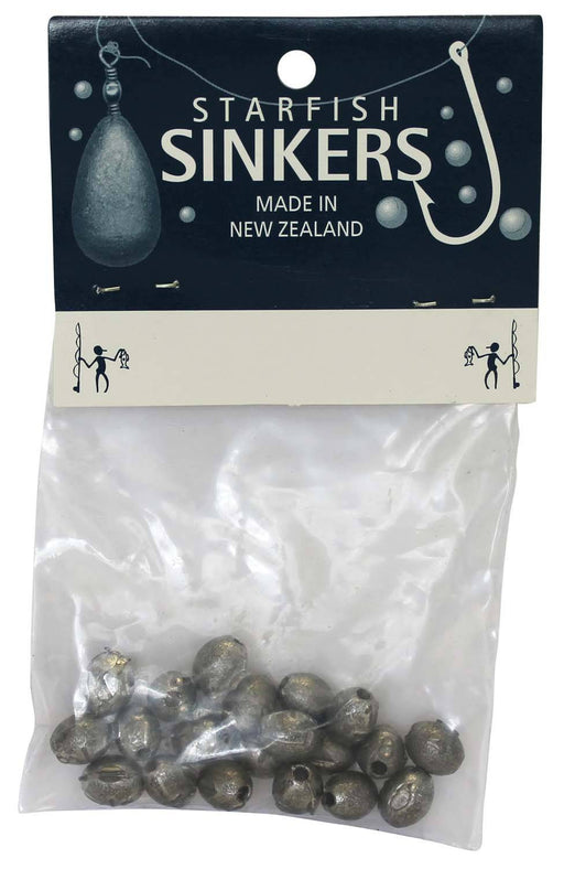 Starfish Egg Sinker Packet 1/8oz (20 per pack) in clear packaging with hook and sinkers.