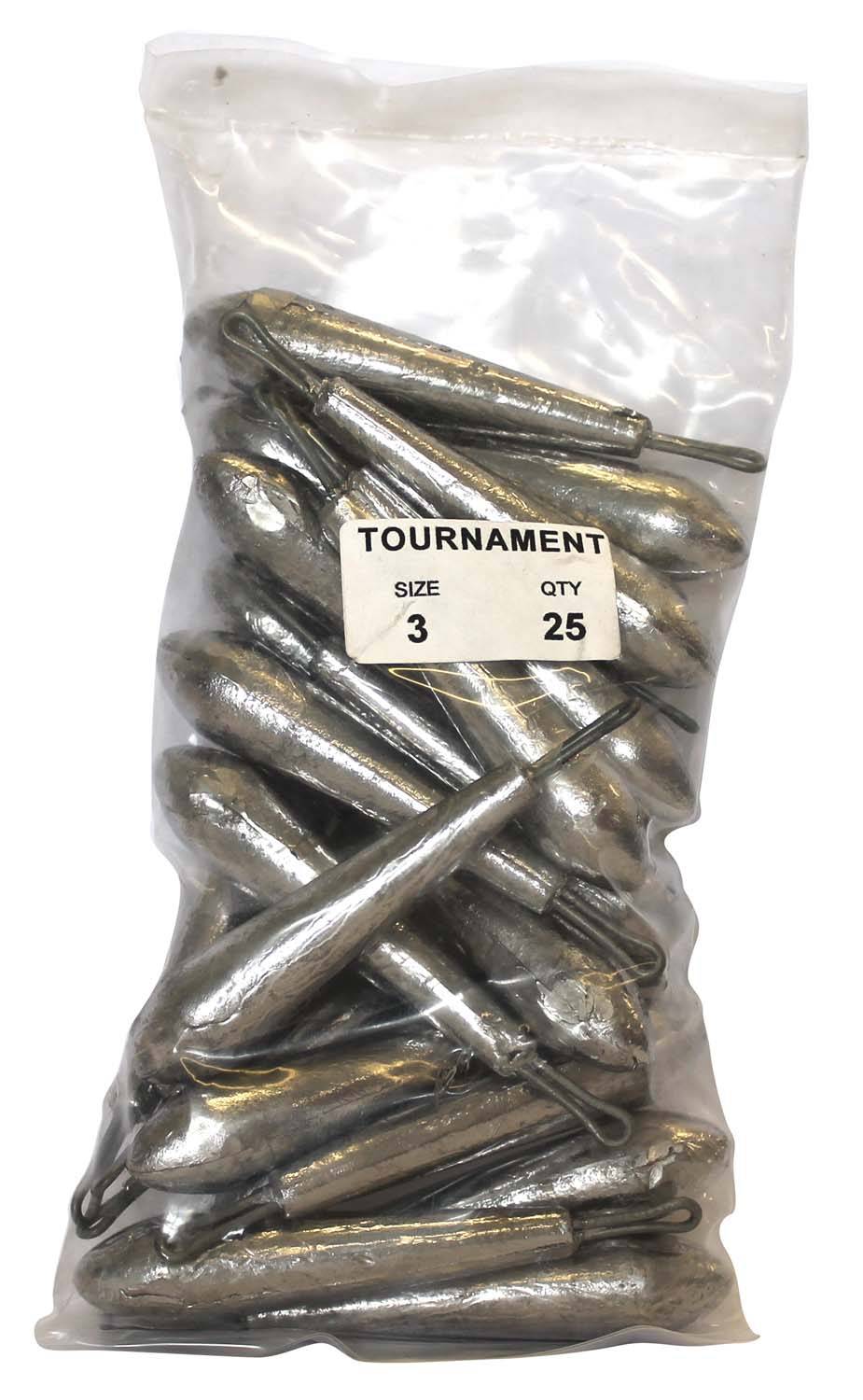 Tournament Sinker Bulk Pack 3oz (25 per pack) - Action Outdoors Kiwi