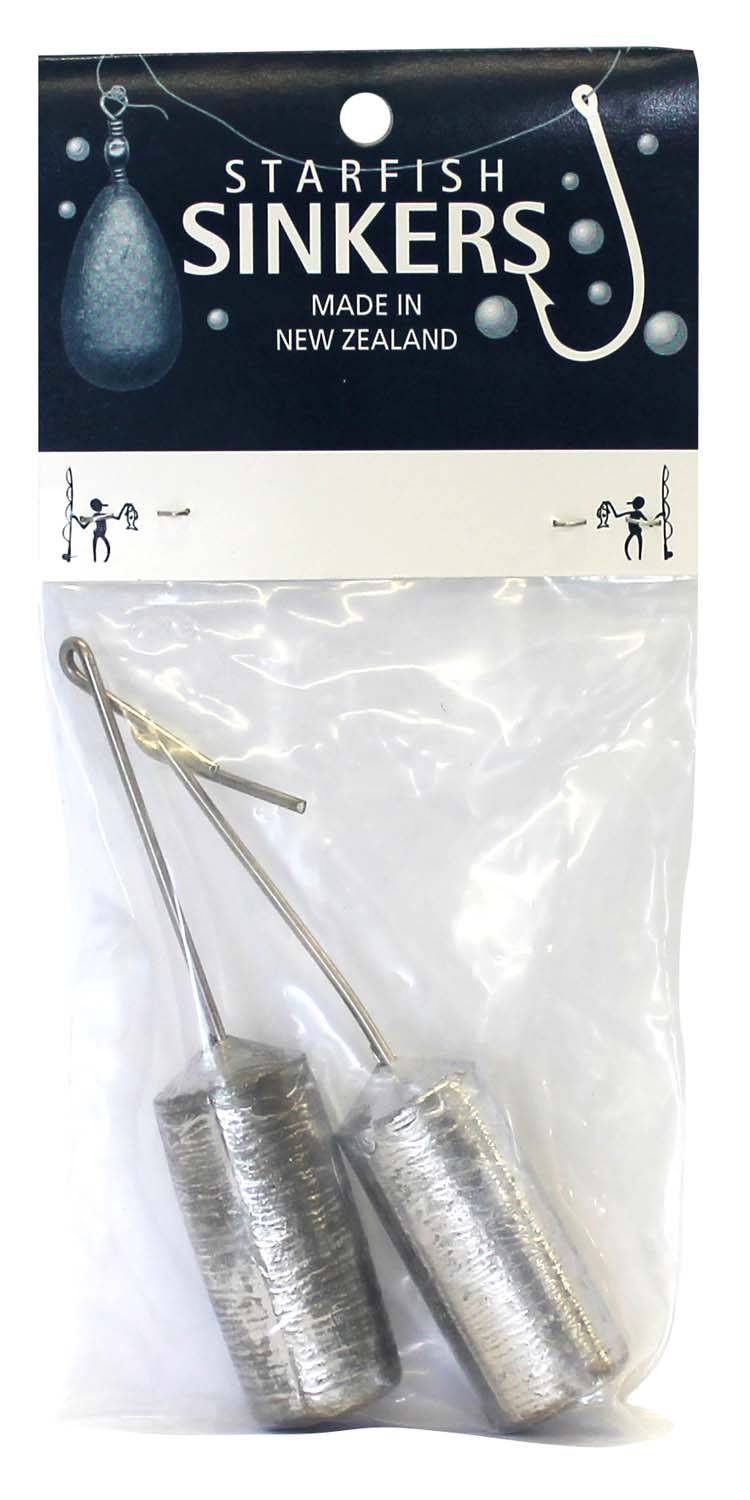Starfish Long Line Sinker Packet 4oz (2 per pack) featuring New Zealand made beach long line sinkers.