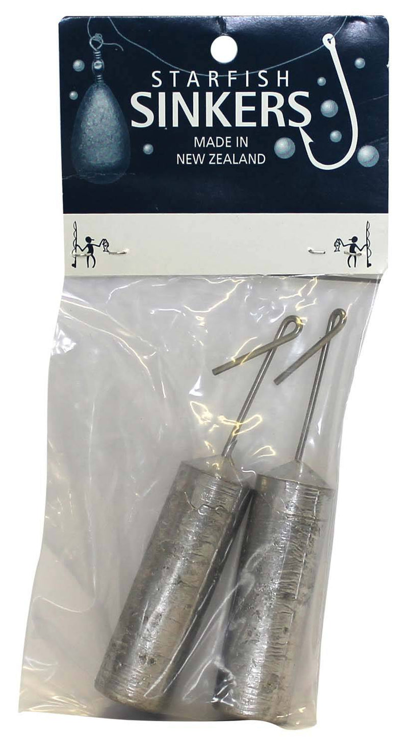 Starfish Long Line Sinker Packet 6oz (2 per pack) featuring New Zealand made beach long line sinkers.
