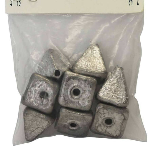 Starfish Pyramid Sinker Packet 1oz (8 per pack) in clear packaging, ideal for surf and ocean fishing.