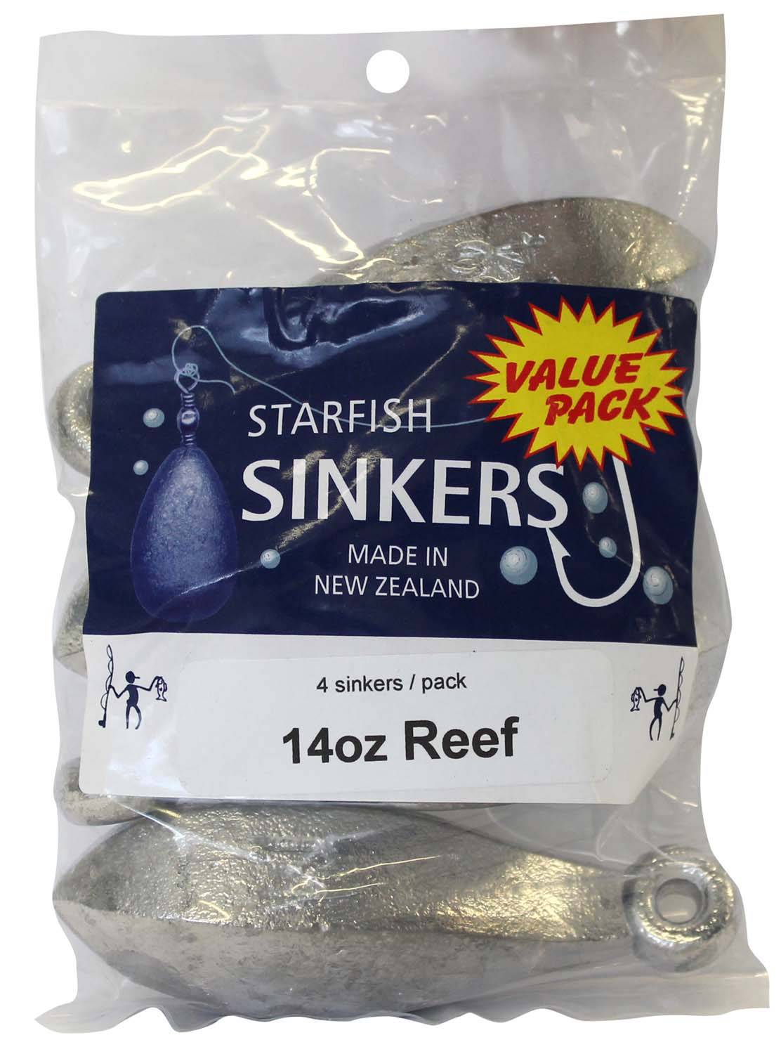 Starfish Reef Sinker Value Pack 14oz (4 per pack) - Action Outdoors Kiwi