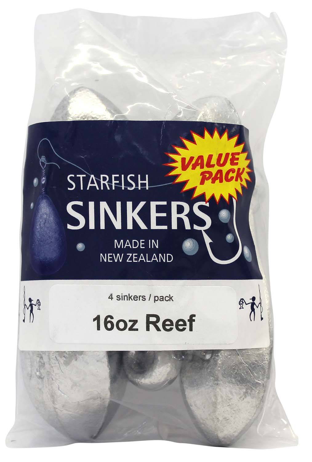 Starfish Reef Sinker Value Pack 16oz (4 per pack) - Action Outdoors Kiwi