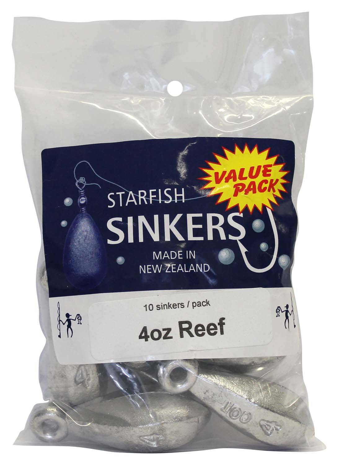 Starfish Reef Sinker Value Pack 4oz (10 per pack) - Action Outdoors Kiwi