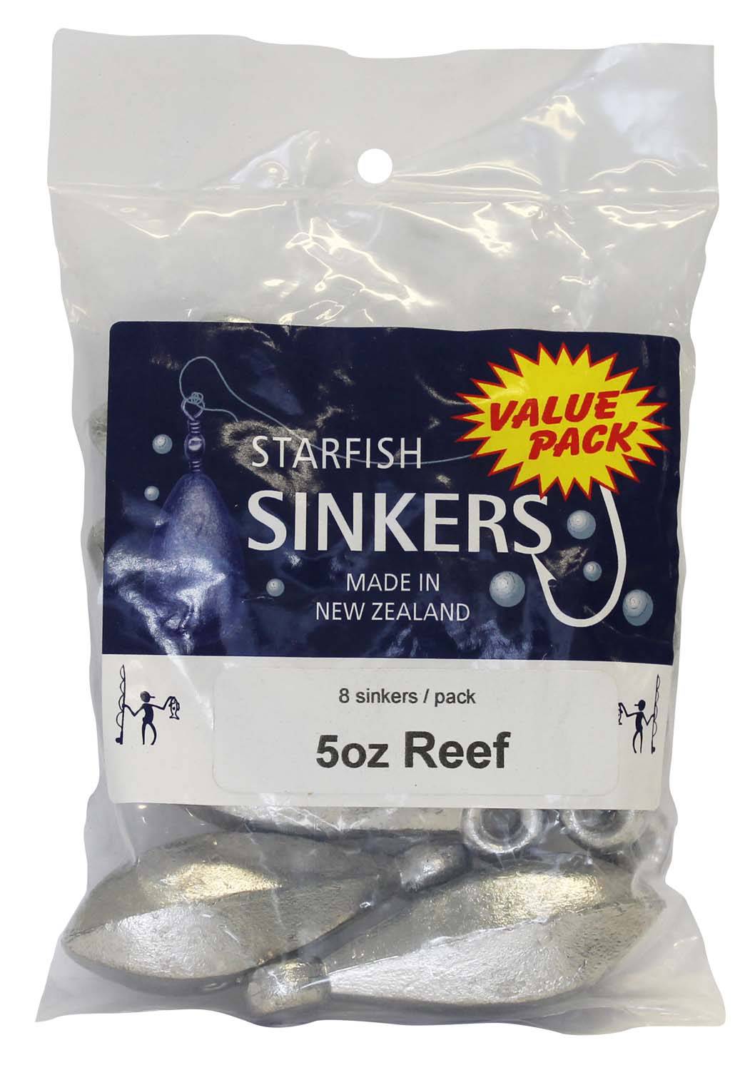 Starfish Reef Sinker Value Pack 5oz (8 per pack) - Action Outdoors Kiwi