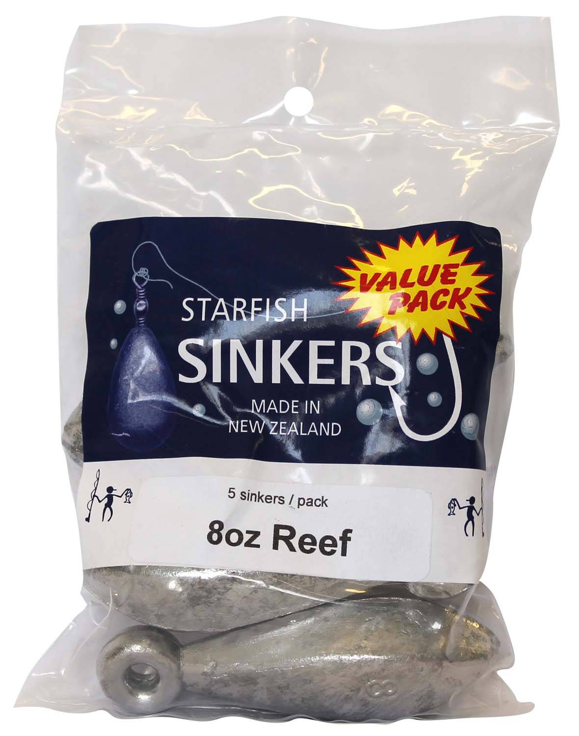 Starfish Reef Sinker Value Pack 8oz (5 per pack) - Action Outdoors Kiwi