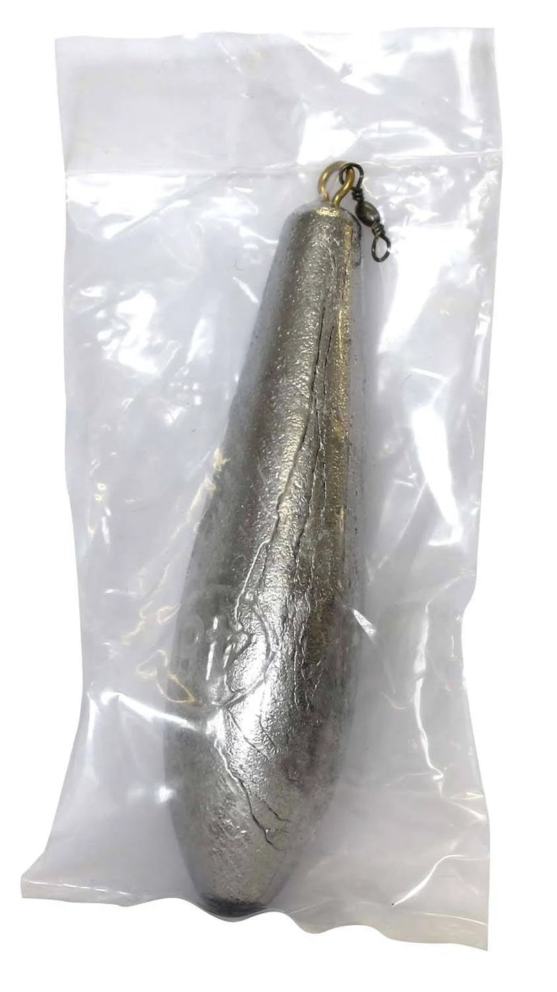 Puka Bomb 48oz with Swivel in packaging, designed for deep water fishing with a sleek drop for precision.