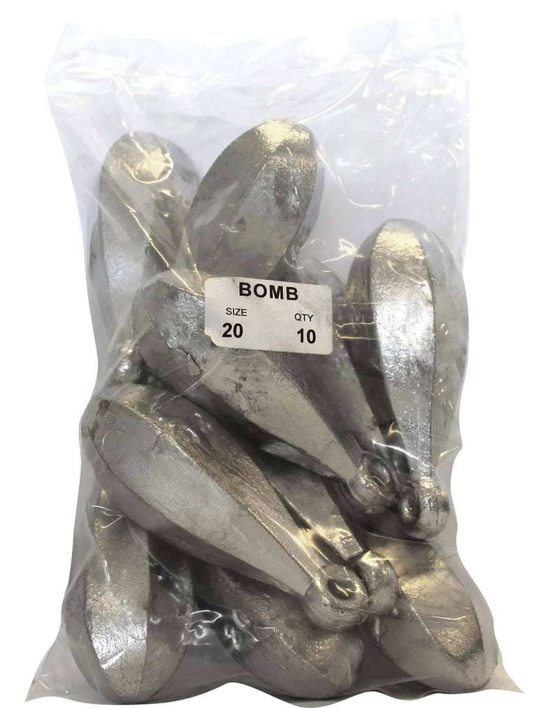 Reef Sinker Bulk Pack 20oz (10 per pack) - weights for deep sea fishing, packaged for convenience.