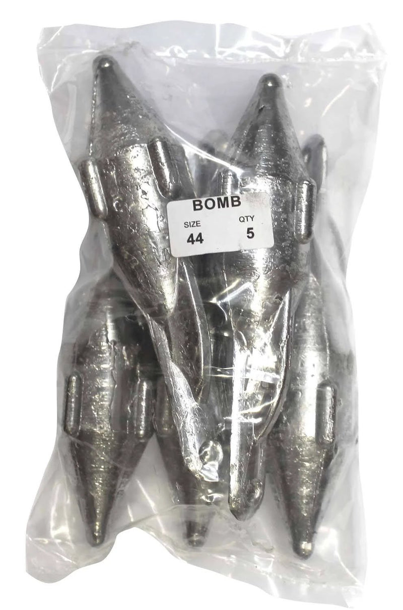 Reef Sinker Bulk Pack 44oz (5 per pack) featuring five sinkers in a sealed bag for deep water fishing.