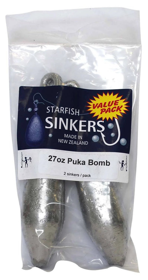 Starfish Puka Reef Sinker Value Pack 27oz (2 per pack) featuring sleek design for optimal fishing performance.