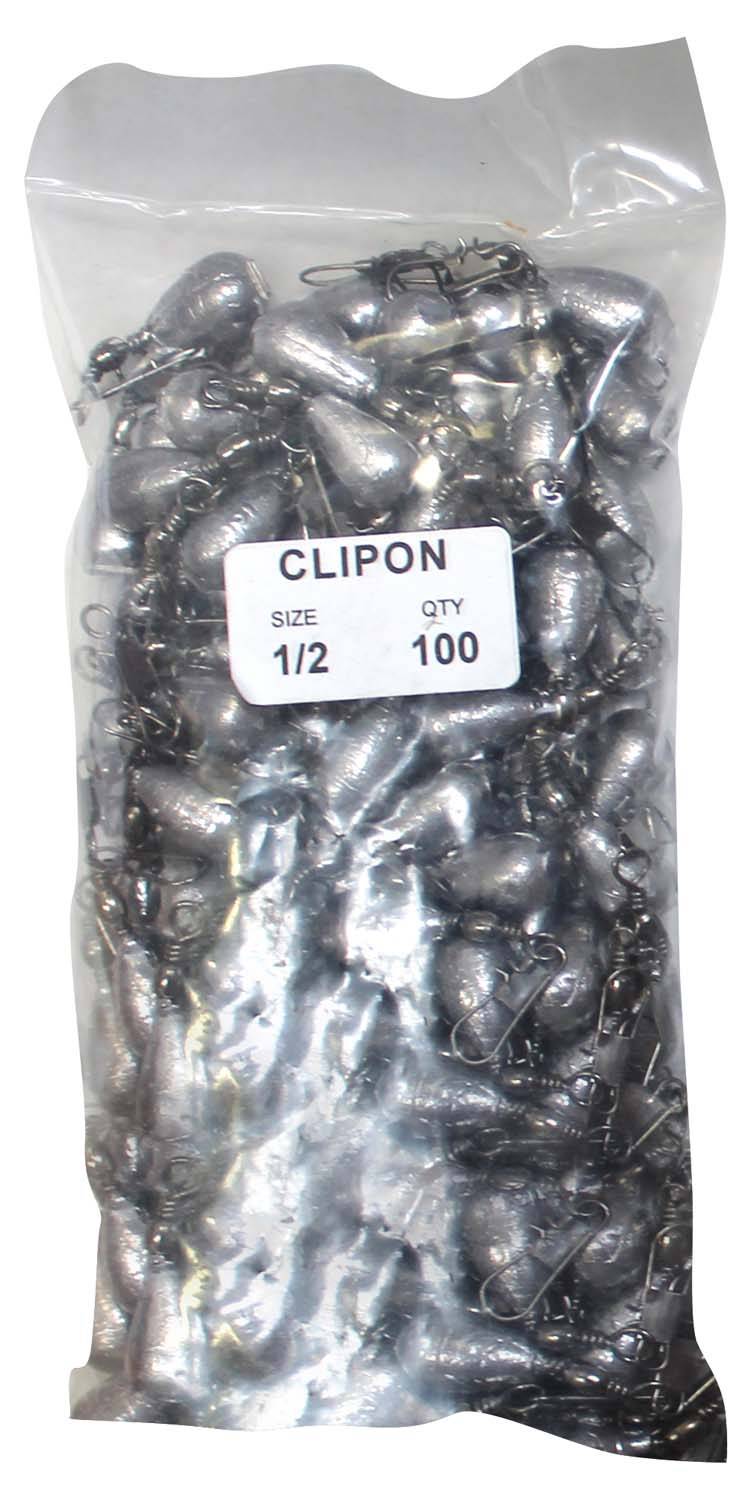 Clipon Sinker Bulk Pack 1/2oz (100 per pack) - Action Outdoors Kiwi