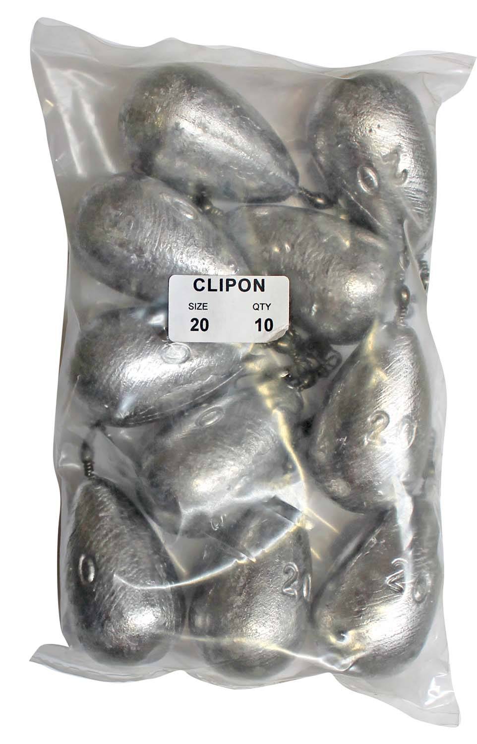 Clipon Sinker Bulk Pack 20oz (10 per pack) - Action Outdoors Kiwi